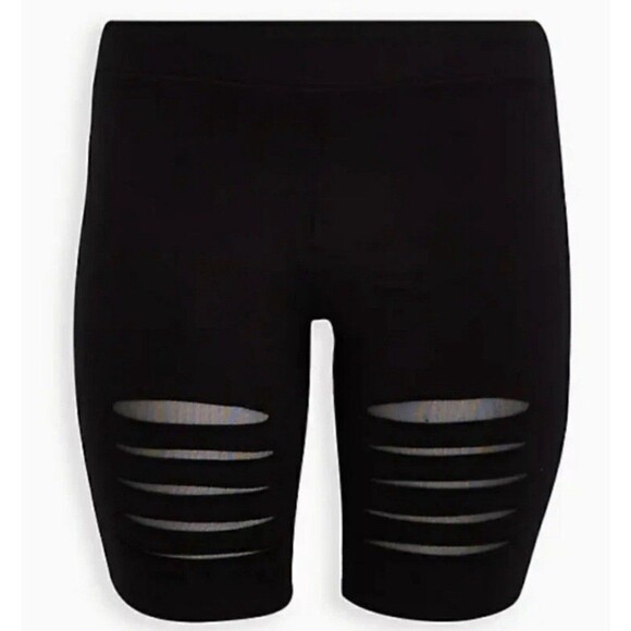 Torrid Black Mesh Shredded Front Bike Short Plus Size Large - Picture 6 of 7